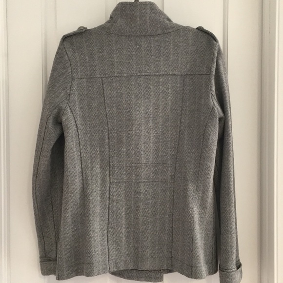 Nordstrom Rubbish Gray Double Breasted Military Style soft cotton Jacket Blazer - Picture 5 of 10